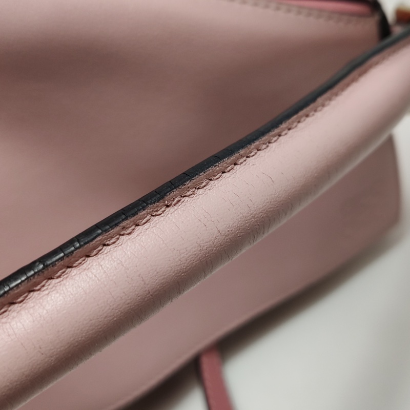 羅意威Loewe puzzle粉色拼色 中號幾何包  肩背包 斜背包-14