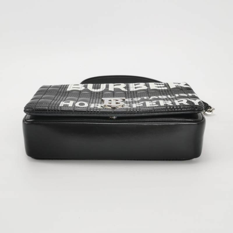 Burberry Lola 蘿納包 小號 牛皮 撞色 字母 Logo 絎縫 斜背包-5