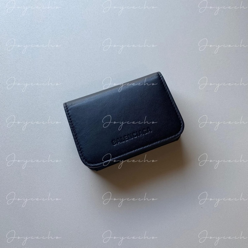 『全新閒置』balenciaga巴黎世家 壓印logo三折mini短夾-0