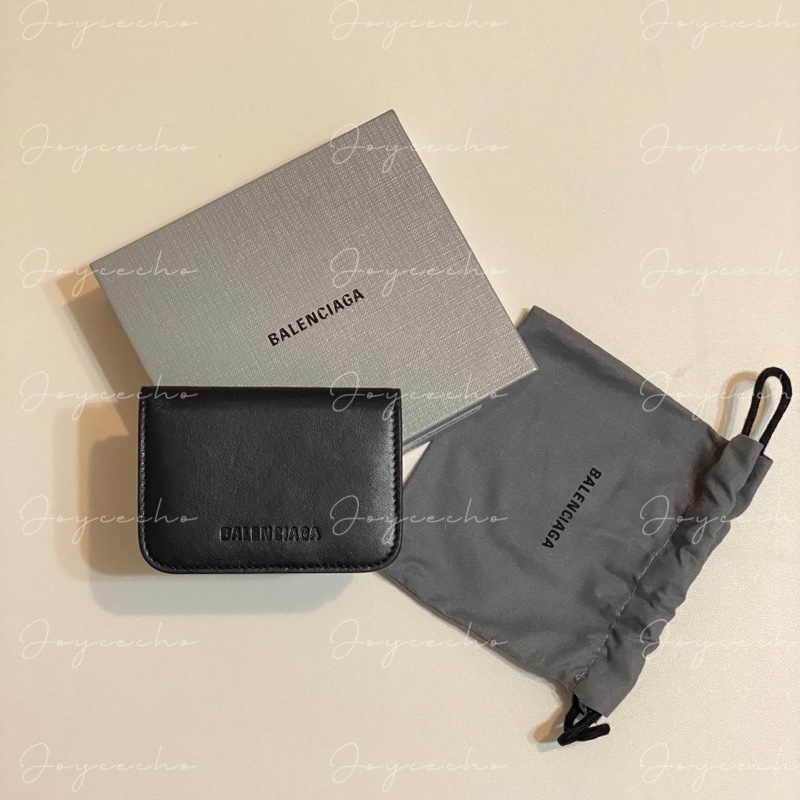 『全新閒置』balenciaga巴黎世家 壓印logo三折mini短夾-7