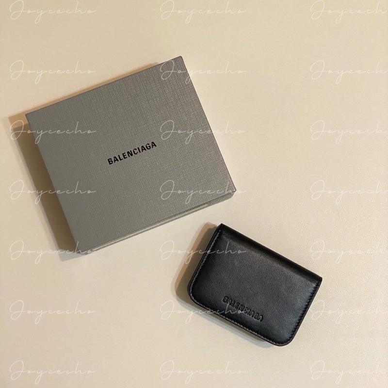 『全新閒置』balenciaga巴黎世家 壓印logo三折mini短夾-8