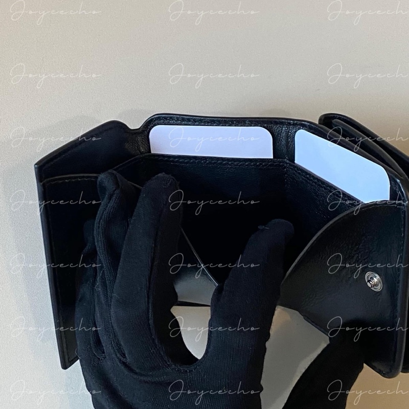 『全新閒置』balenciaga巴黎世家 壓印logo三折mini短夾-11