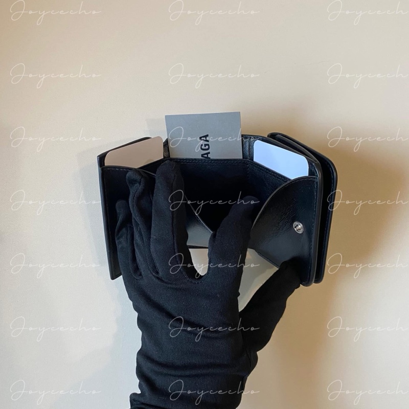 『全新閒置』balenciaga巴黎世家 壓印logo三折mini短夾-12