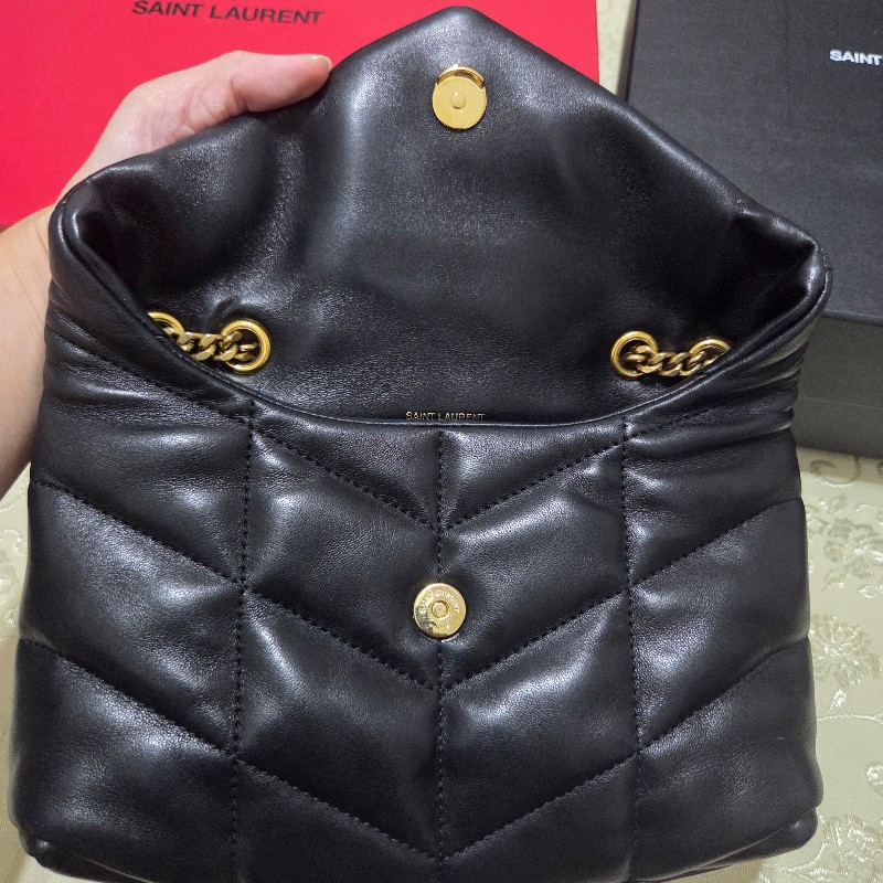 ysl toy puffer 黑金泡芙包-14