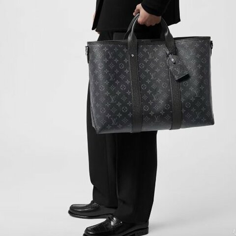 Louis Vuitton - 黑色老花WEEKEND Toteg手提肩背托特包