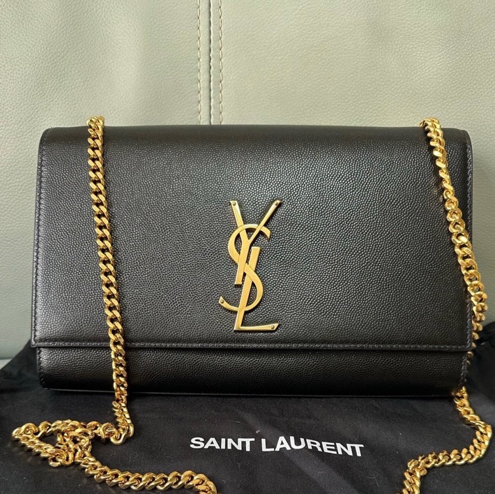 YSL經典魚子醬鏈條單肩斜挎包,中號,低調又顯氣質-9