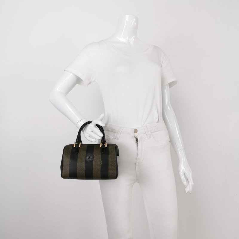 Fendi 牛皮 拼色 雙F 圓標 Logo 波士頓包 手提包-1