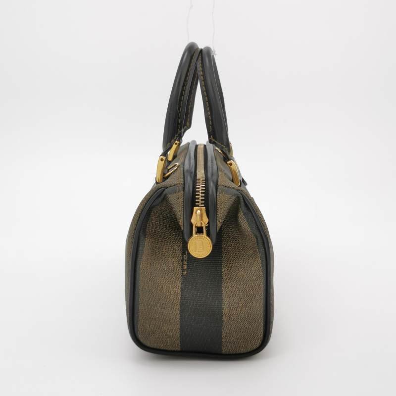 Fendi 牛皮 拼色 雙F 圓標 Logo 波士頓包 手提包-3