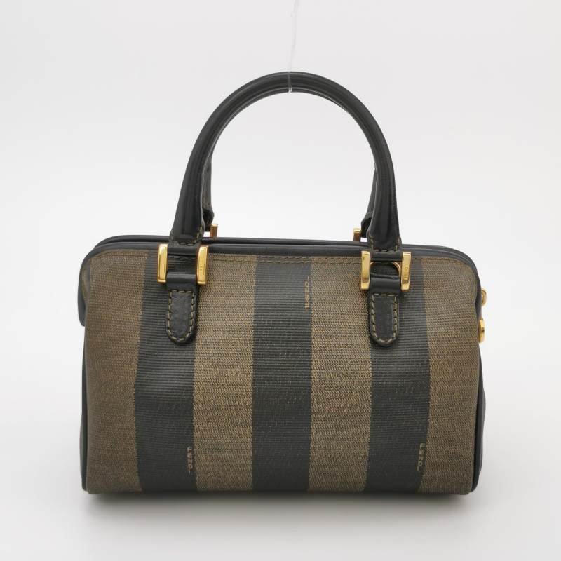 Fendi 牛皮 拼色 雙F 圓標 Logo 波士頓包 手提包-4