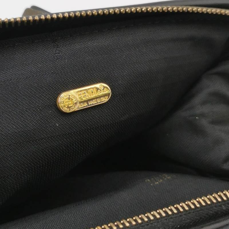 Fendi 牛皮 拼色 雙F 圓標 Logo 波士頓包 手提包-7