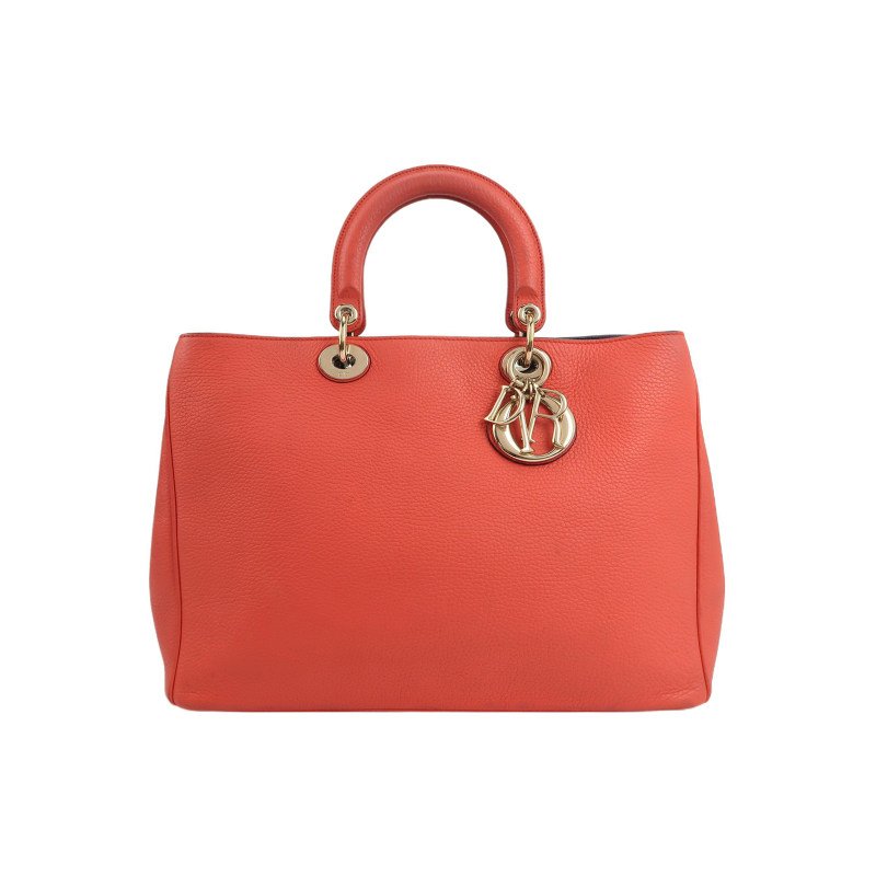 Dior Diorissimo 大號 牛皮 純色 Dior 字母 吊飾 手提包-0