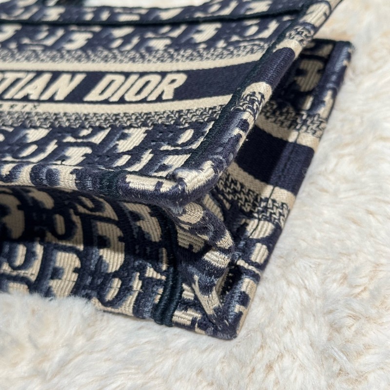 迪奧/Dior  藍色 Oblique 印花 托特 手提包-5