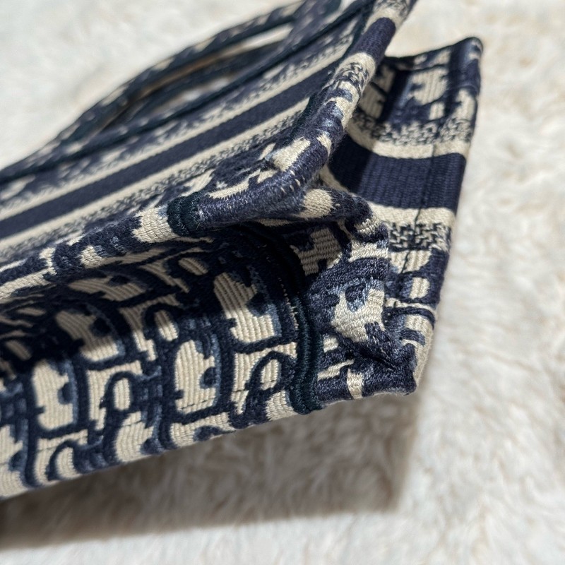 迪奧/Dior  藍色 Oblique 印花 托特 手提包-6