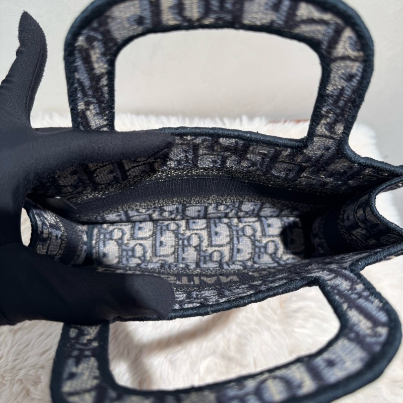 迪奧/Dior  藍色 Oblique 印花 托特 手提包-14