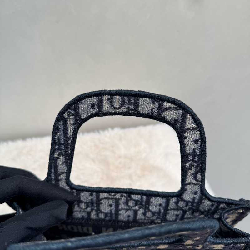 迪奧/Dior  藍色 Oblique 印花 托特 手提包-16