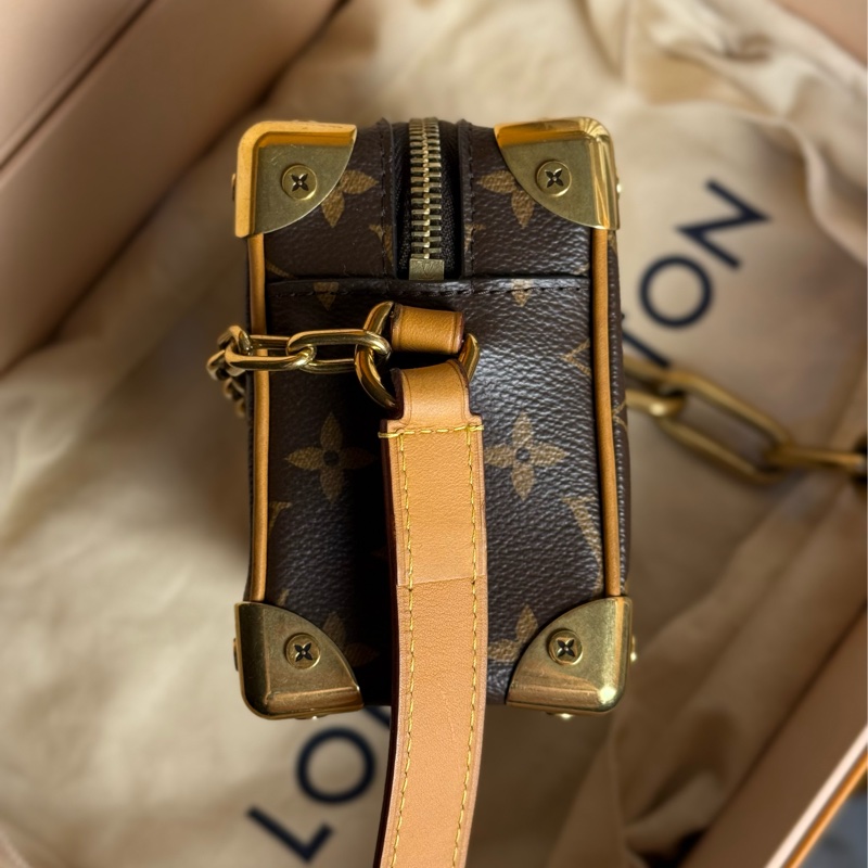 （台灣購證🇹🇼全配）LV 老花 mini soft trunk 盒子包✨金色走秀款-3