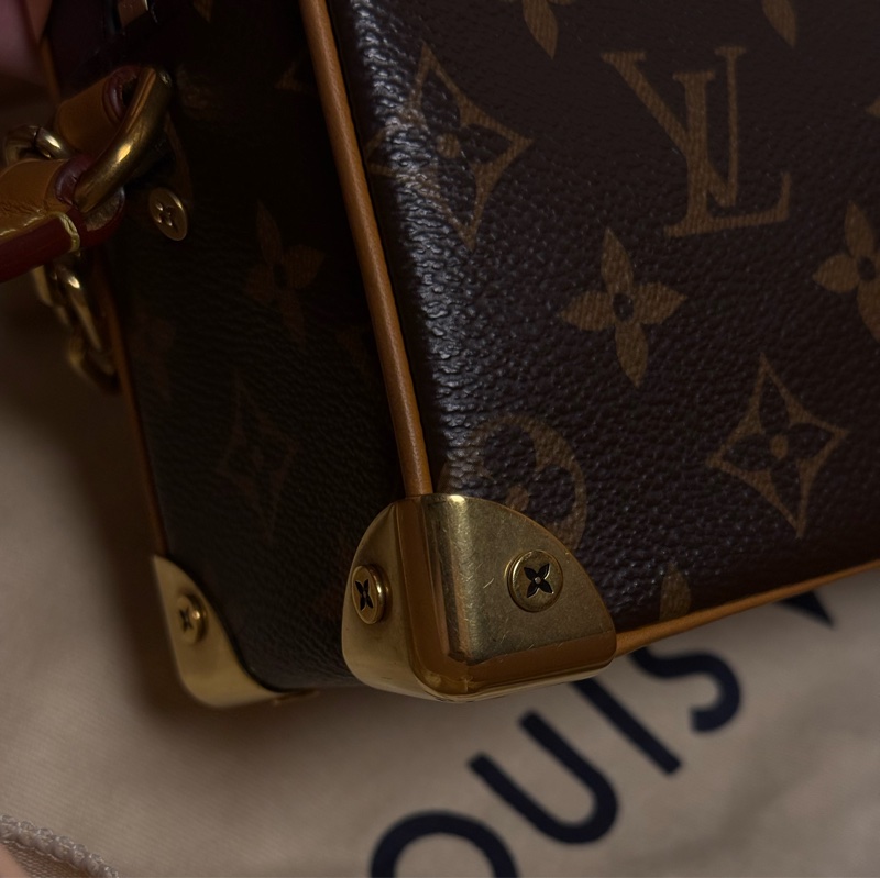 （台灣購證🇹🇼全配）LV 老花 mini soft trunk 盒子包✨金色走秀款-5