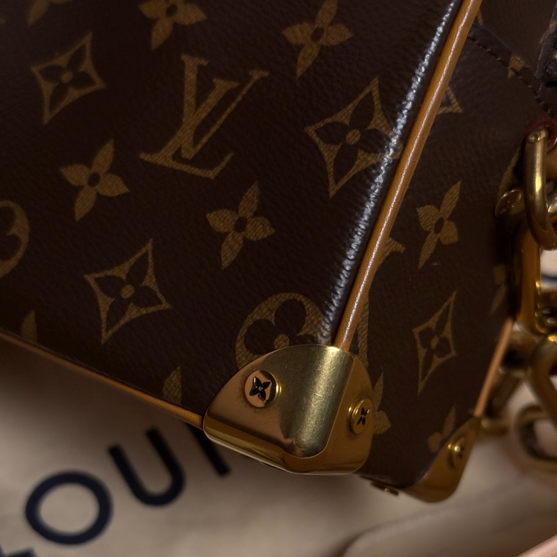 （台灣購證🇹🇼全配）LV 老花 mini soft trunk 盒子包✨金色走秀款-6