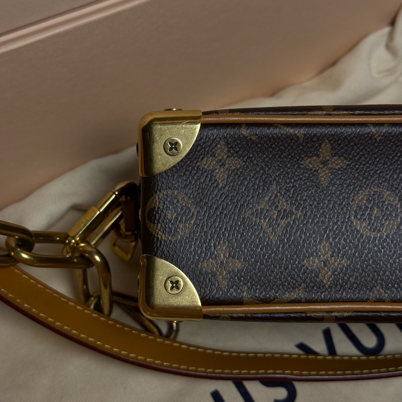 （台灣購證🇹🇼全配）LV 老花 mini soft trunk 盒子包✨金色走秀款-10