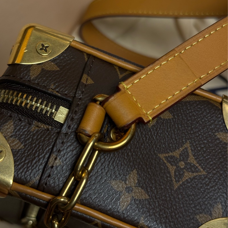 （台灣購證🇹🇼全配）LV 老花 mini soft trunk 盒子包✨金色走秀款-14