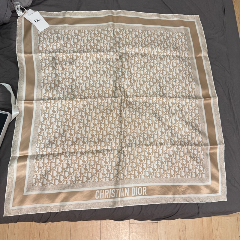 全新Dior 雙面方巾90x90 Dior Oblique Diortwin 90 方巾-2