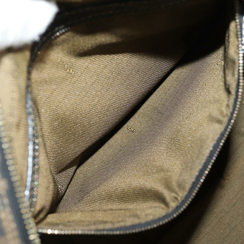 【日本直送】FENDI Zucca 帆布手提包 黑色 棕金色 正品 BA4615-22