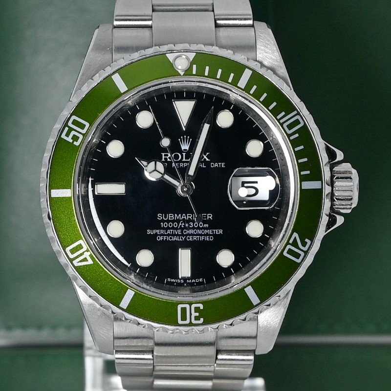9成8新 Rolex Submariner 16610LV Date RRR Engraved 2023 Rolex Service Card Full Set (Ora思英)-0