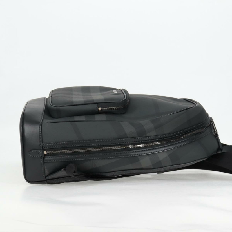 【日本直送】BURBERRY Nova 格紋背包 PVC 黑色 正品 BA4518-3