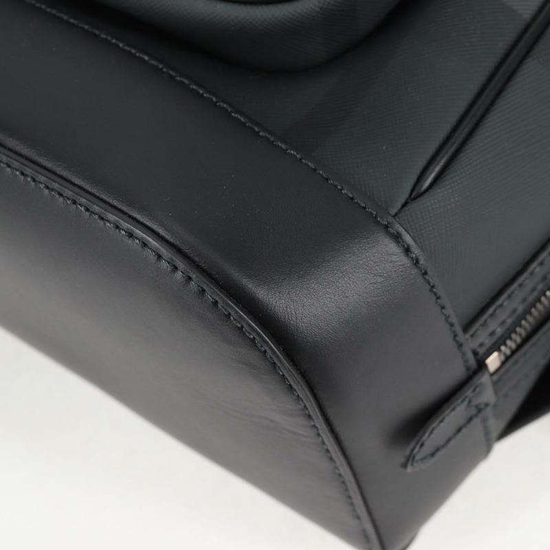 【日本直送】BURBERRY Nova 格紋背包 PVC 黑色 正品 BA4518-15