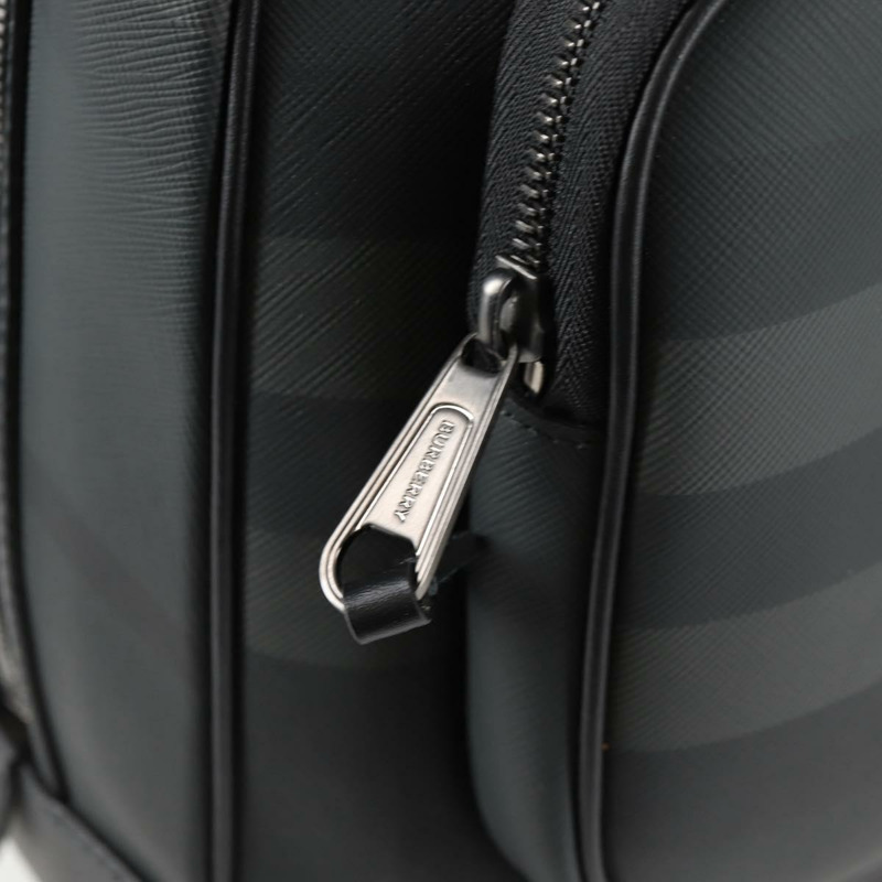 【日本直送】BURBERRY Nova 格紋背包 PVC 黑色 正品 BA4518-18