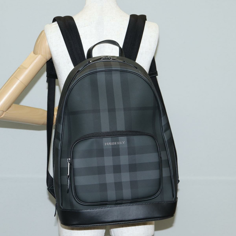 【日本直送】BURBERRY Nova 格紋背包 PVC 黑色 正品 BA4518-24