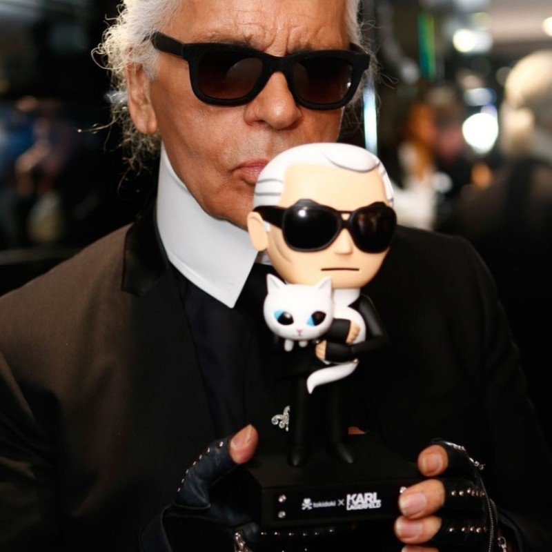 🎀KARL LAGERFELD 卡爾 KL  老佛爺&貓咪手拿包-0