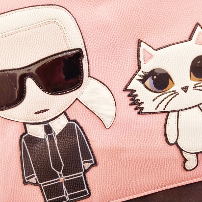 🎀KARL LAGERFELD 卡爾 KL  老佛爺&貓咪手拿包-7