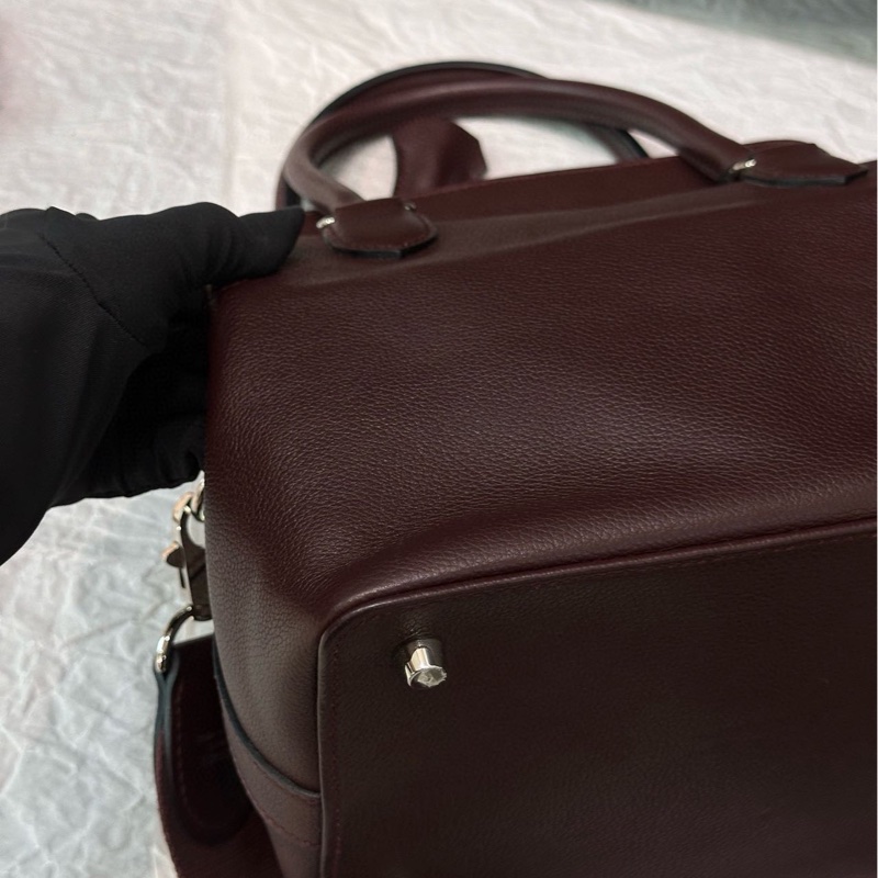 🌈Hermes❤️Tool Box 20❤️馬鞍紅銀扣🌟99新🌈Evercolor皮🌟-9