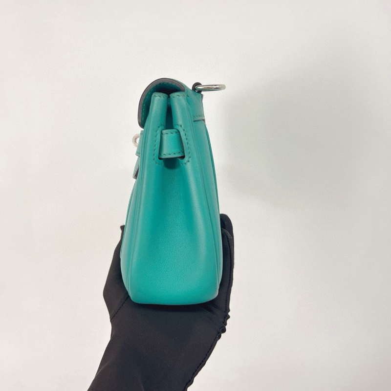 🌈Hermes💚Mini Berline💚維羅納綠銀扣🌟99新🌈evercolor皮🌟-2