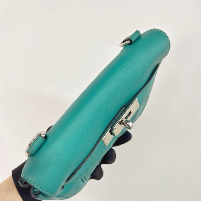 🌈Hermes💚Mini Berline💚維羅納綠銀扣🌟99新🌈evercolor皮🌟-6