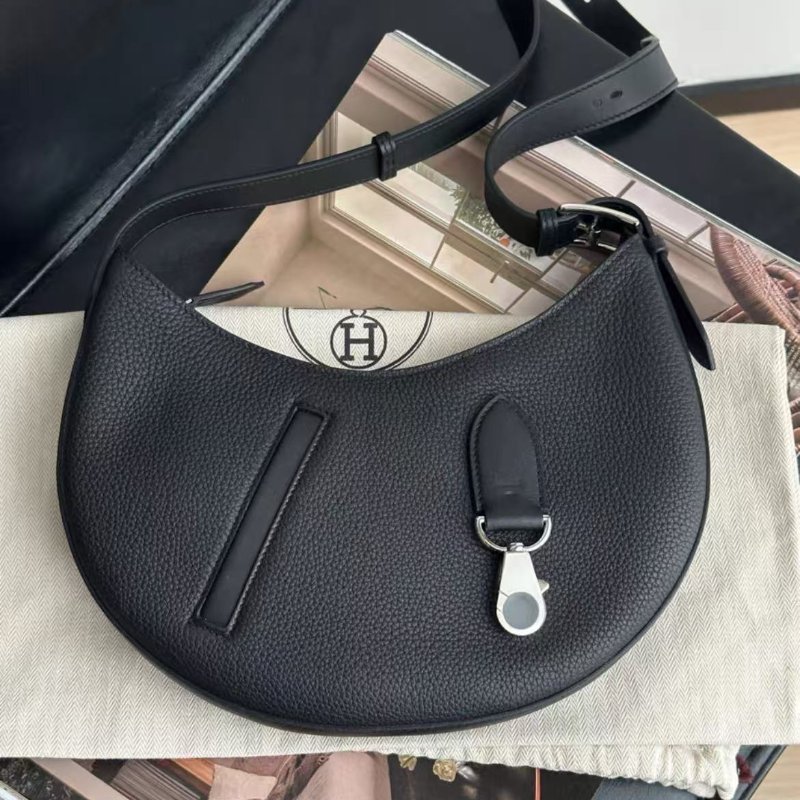 hermes arcon黑銀月亮包小號肩背包 28×15.5×3cm 全新配件塵袋-0
