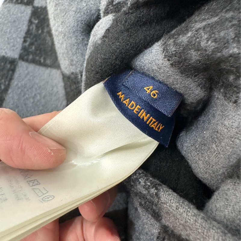 Louis Vuitton LV 黑灰 棋盤格 雙面穿 绵羊毛 夾克 外套 棒球外套-20
