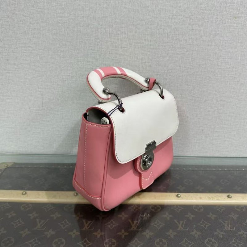 ✨BURBERRY 粉白銀扣手提斜背包22*16*8 98新 配件塵袋-1