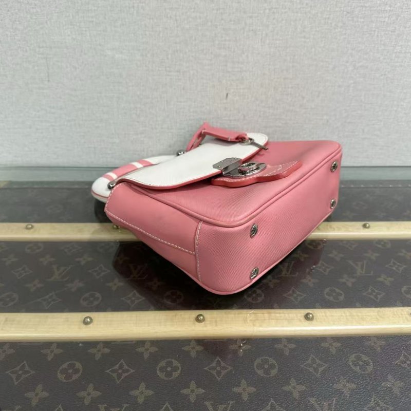 ✨BURBERRY 粉白銀扣手提斜背包22*16*8 98新 配件塵袋-2