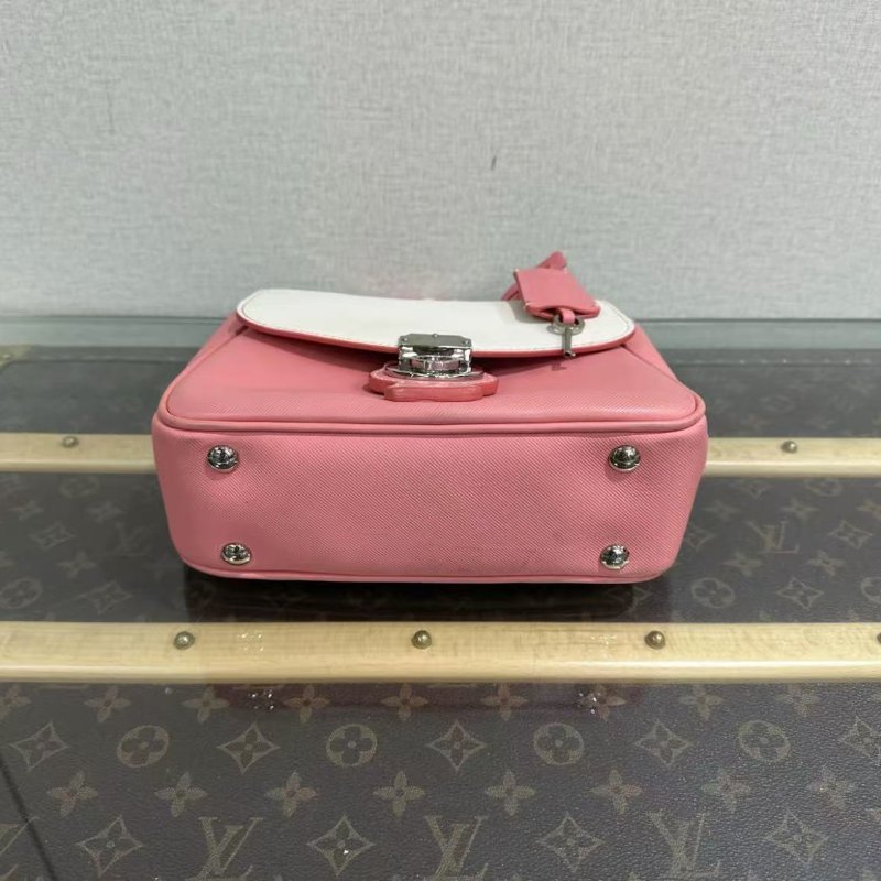 ✨BURBERRY 粉白銀扣手提斜背包22*16*8 98新 配件塵袋-3