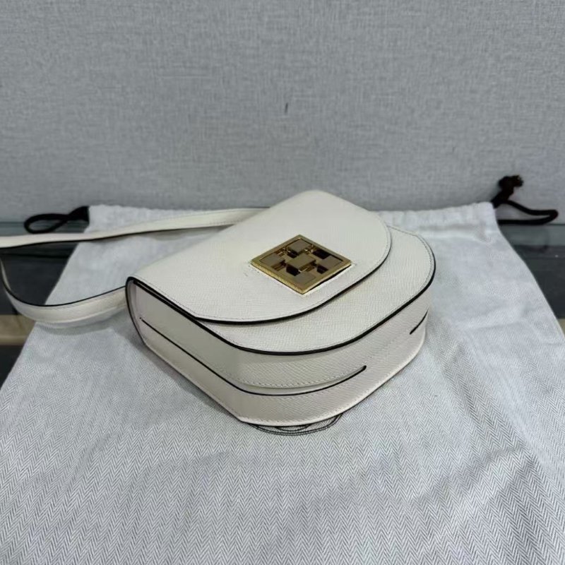 HERMES 奶油白金扣mosaique馬賽克mini斜背包 17*16*5 98新 配件塵袋盒子-2