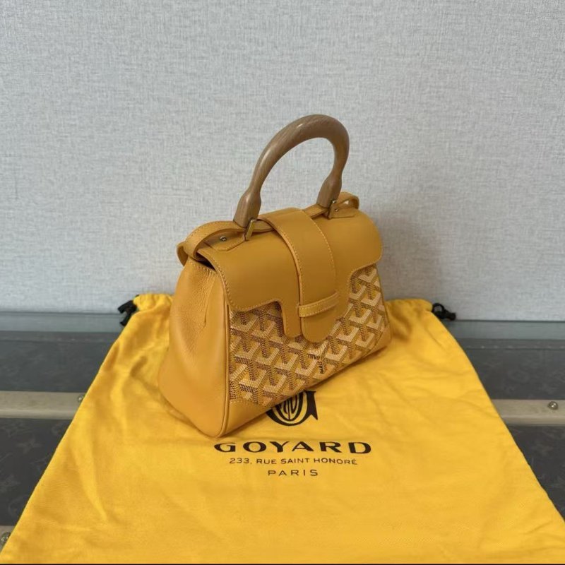 GOYARD 木手柄mini黃色肩背斜背包 20*15*7.5 98新 配件塵袋購證-1