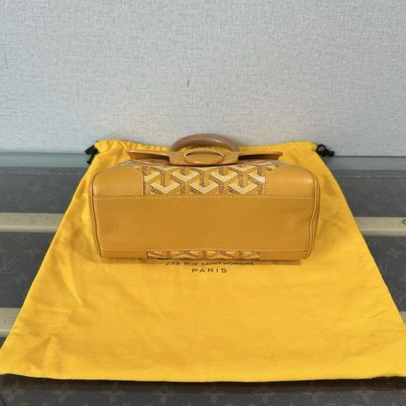 GOYARD 木手柄mini黃色肩背斜背包 20*15*7.5 98新 配件塵袋購證-4