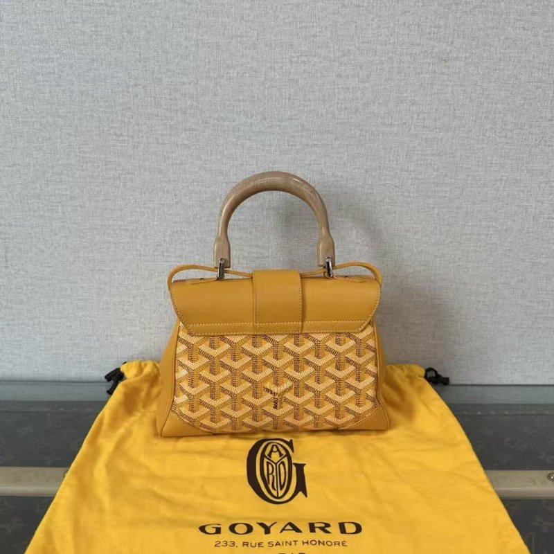 GOYARD 木手柄mini黃色肩背斜背包 20*15*7.5 98新 配件塵袋購證-5