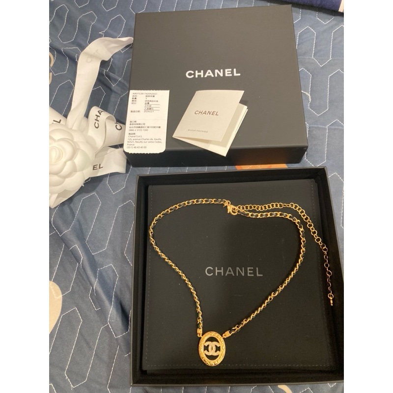 香奈兒chanel24a復古風 皮川鏈 金色項鍊 老錢風 🉑調節長度-12