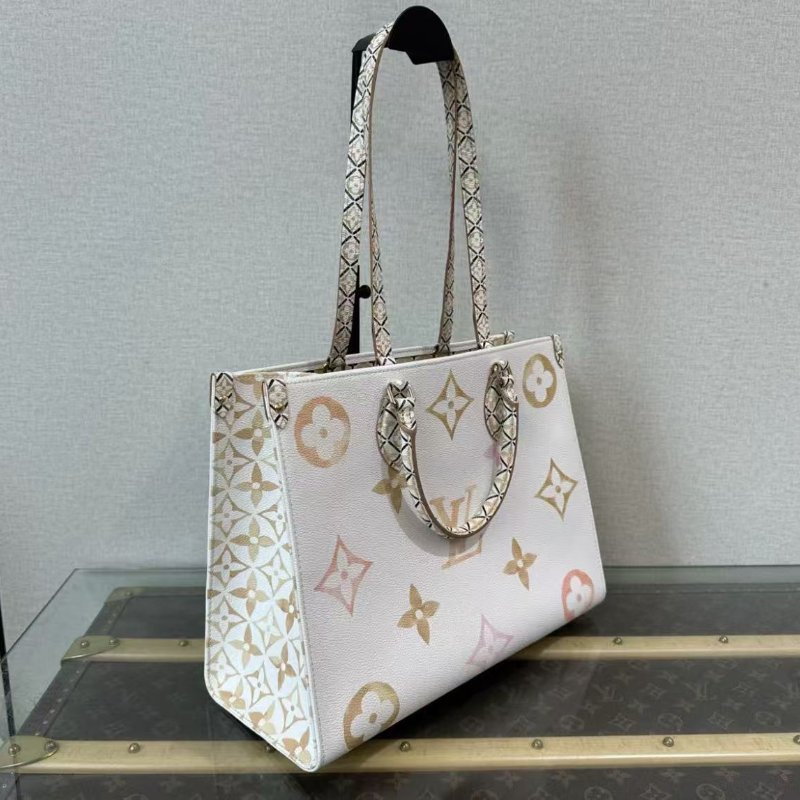 ✨LV onthego中號夏日限定水彩系列手提肩背包 35*25*27 98新配件塵袋-1