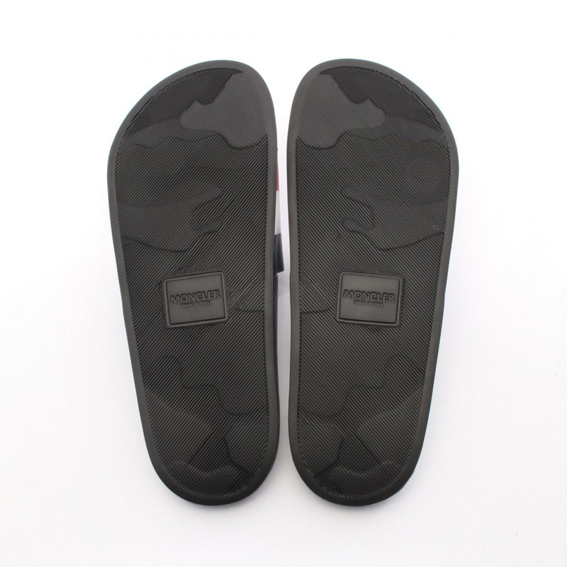 MONCLER BASILE 淋浴涼鞋 4C0002001A4999841 橡膠 海軍藍 紅色 全新 男款 #41-3