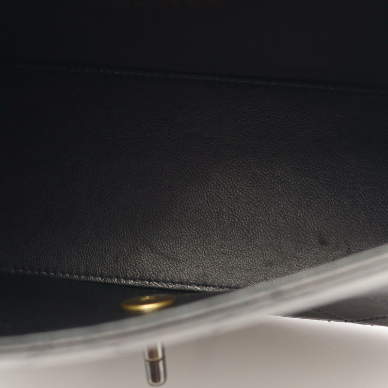 CHANEL Matelasse 手提包 小羊皮 綿羊皮 黑色 二手 女款 CC Coco-6