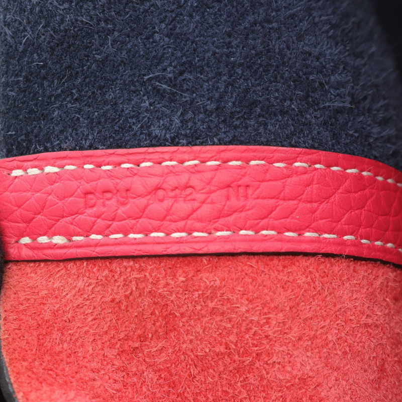 HERMES Picotin Lock casaque PM 手提包 Clemence 皮革 粉紅色 海軍藍 D 二手 GHW-4